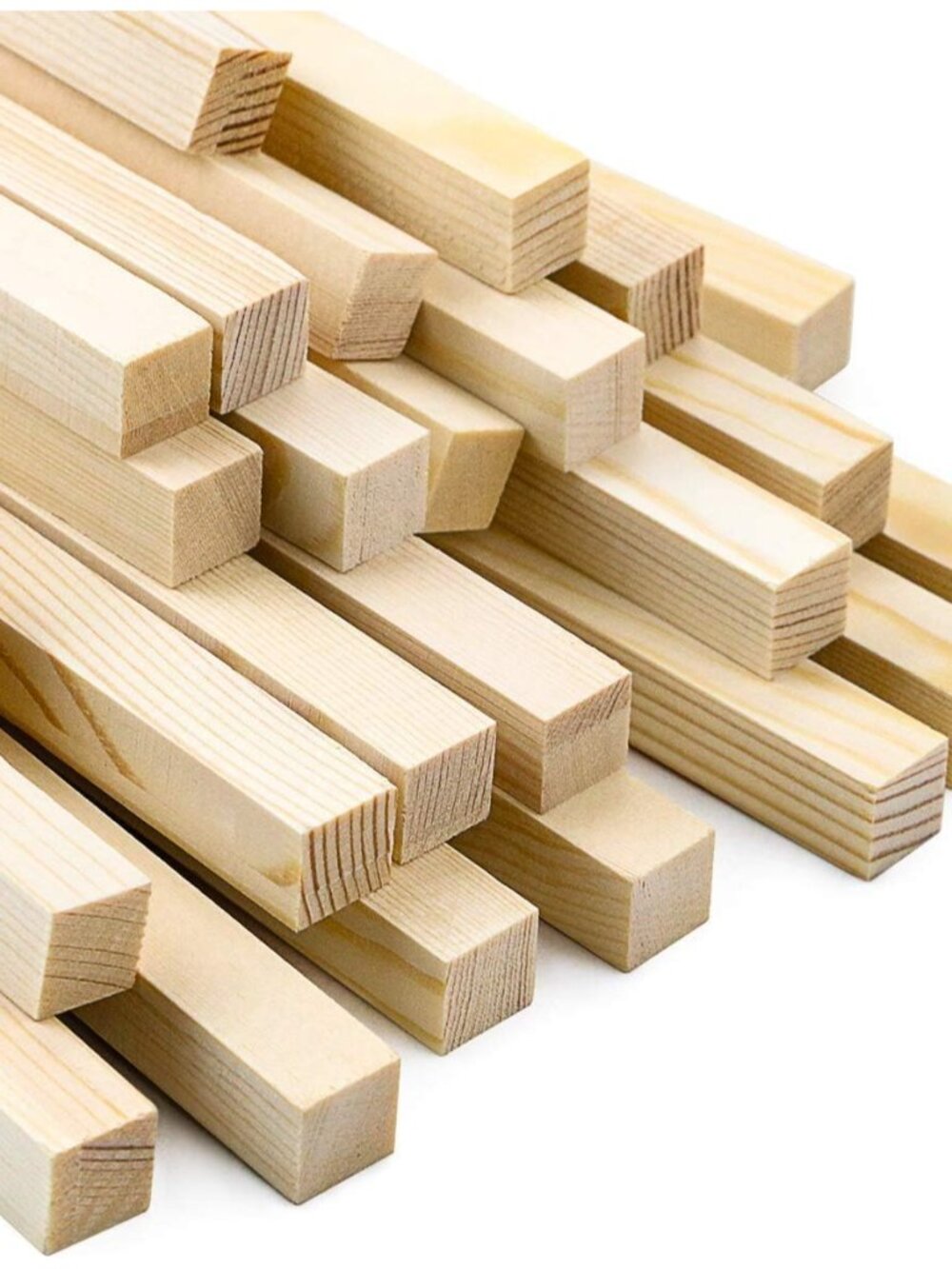 25 Pack Unfinished 1/2" x 12" Hardwood Square Wood Dowels